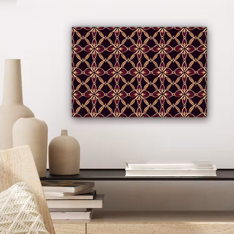 Symmetrisch - Tegel - Burgundy canvas 2cm klein 34 -sfeer6