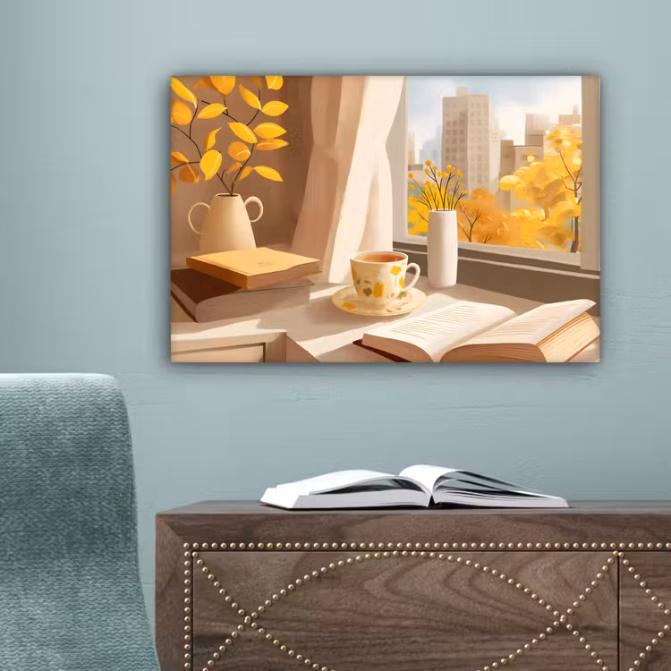 Thee - Boek - Thee - Herfst canvas 2cm klein -sfeer4