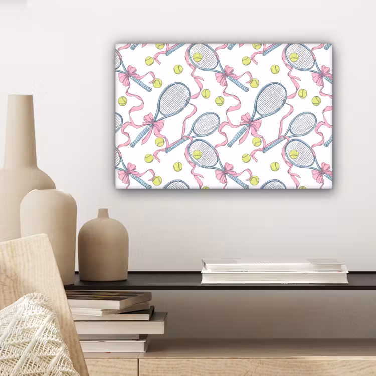 Tennis - Strikken - Kleurrijk canvas 2cm klein 34 -sfeer6