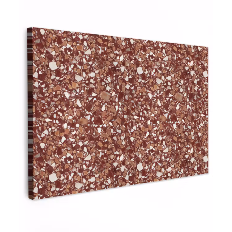 Terrazzo - Patroon - Steentextuur - Roodbruin canvas 2cm klein 34 -z3d