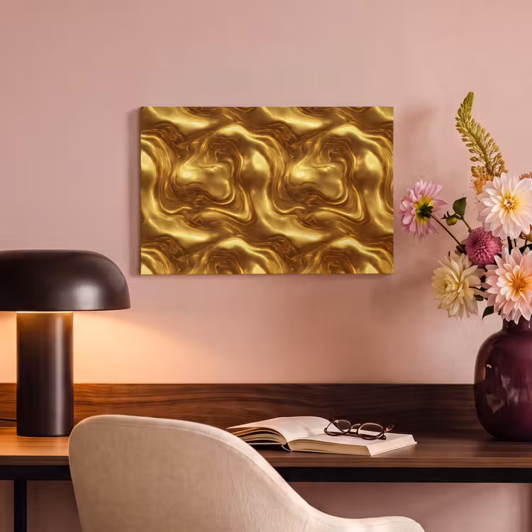 Textuur - Vloeibaar - Organisch - Goud canvas 2cm klein 34 -sfeer4