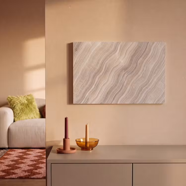 Textuur - Golvend - Abstract - Modern - Beige canvas 2cm klein -sfeer1