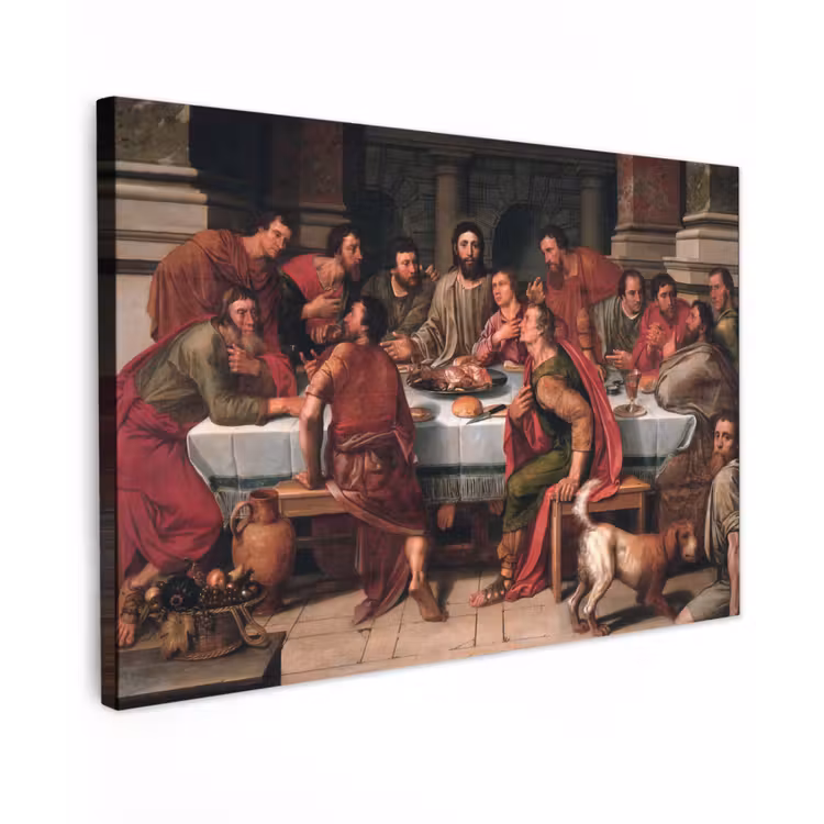 Het laatste avondmaal - Schilderij van Willem Key canvas 2cm klein -z3d