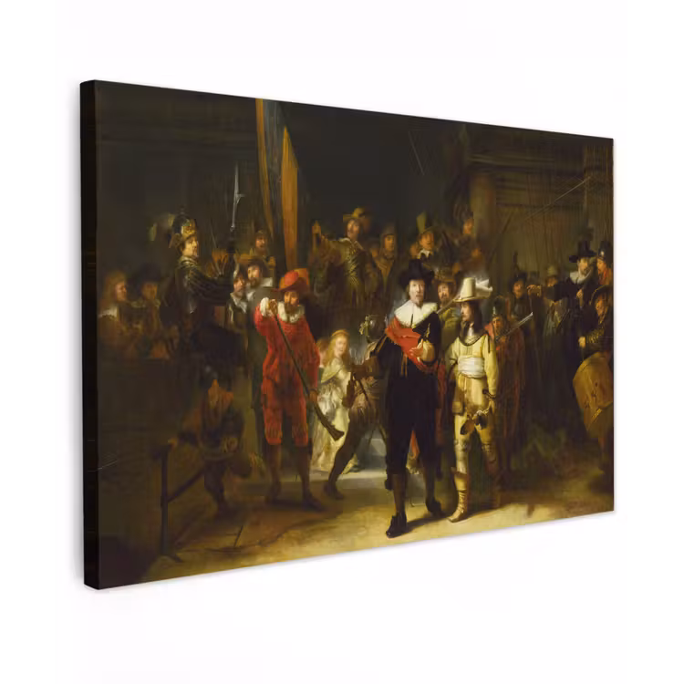 De Nachtwacht - Rembrandt van Rijn canvas 2cm klein -z3d