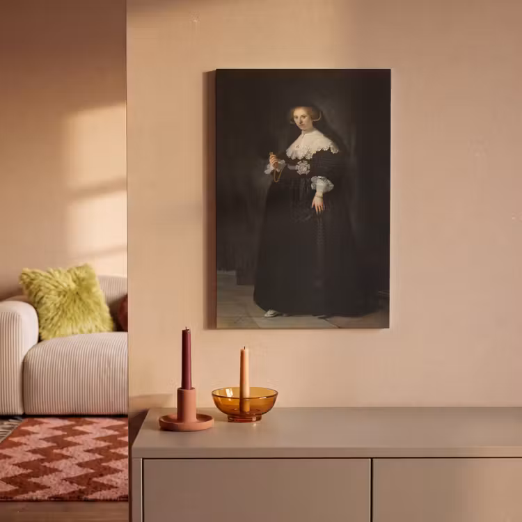 Het huwelijksportret van Oopjen Coppit - Rembrandt van Rijn canvas 2cm klein -sfeer1