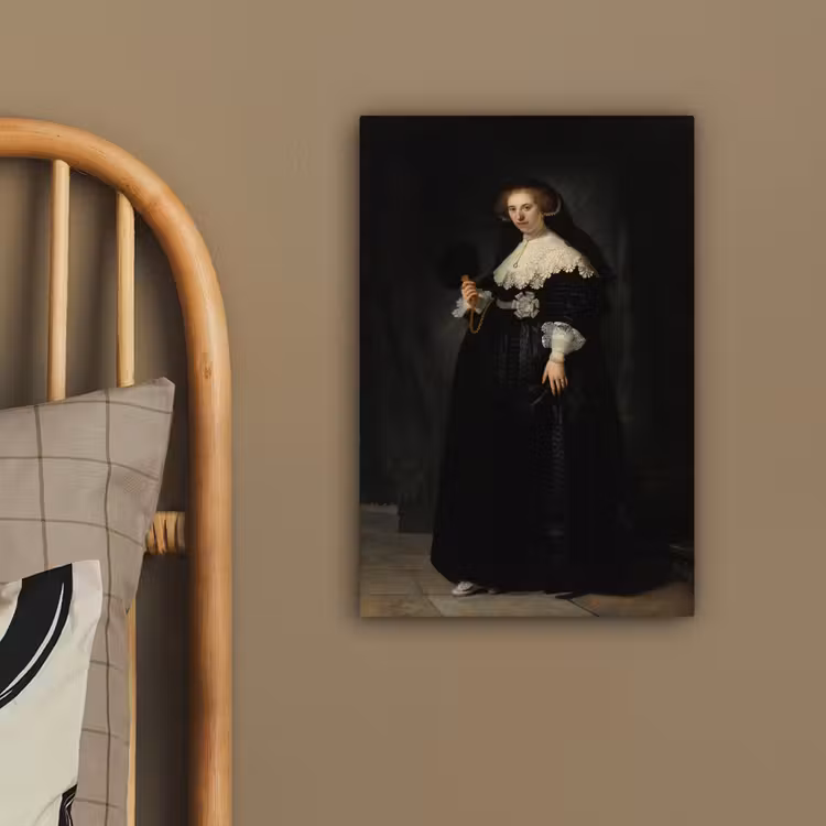 Het huwelijksportret van Oopjen Coppit - Rembrandt van Rijn canvas 2cm klein -sfeer3