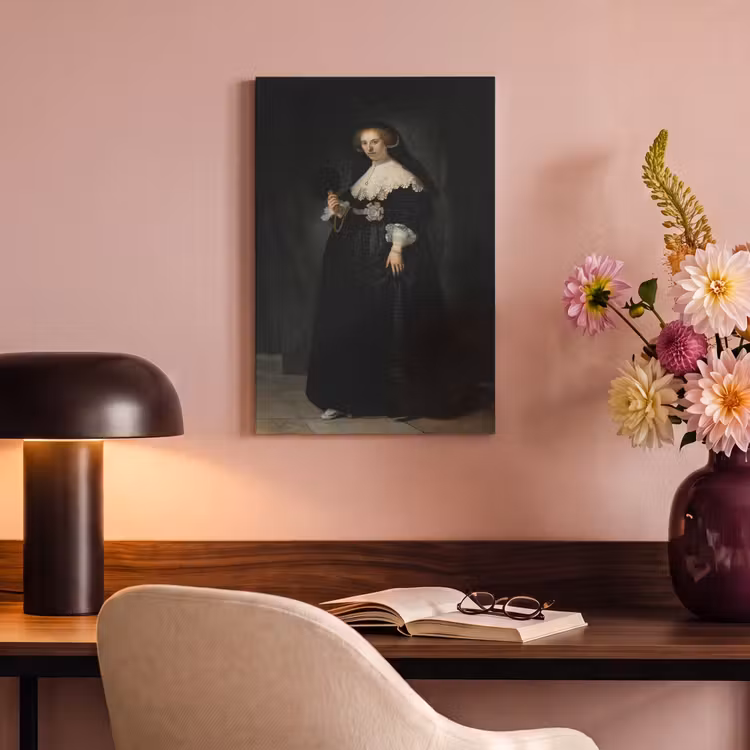 Het huwelijksportret van Oopjen Coppit - Rembrandt van Rijn canvas 2cm klein -sfeer4