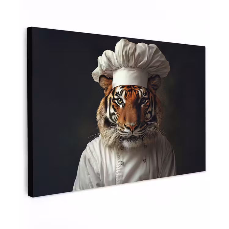Tijger - Kokskleding - Bruin canvas 2cm klein -z3d