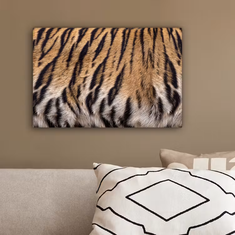 Tijgervacht - Klassiek - Zwart canvas 2cm klein -sfeer3
