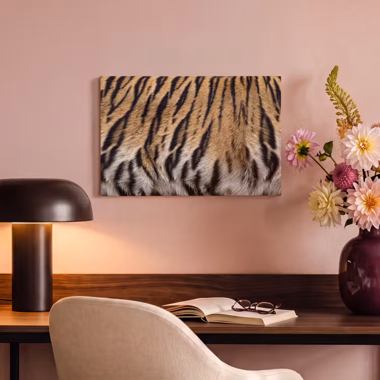 Tijgervacht - Klassiek - Zwart canvas 2cm klein -sfeer4