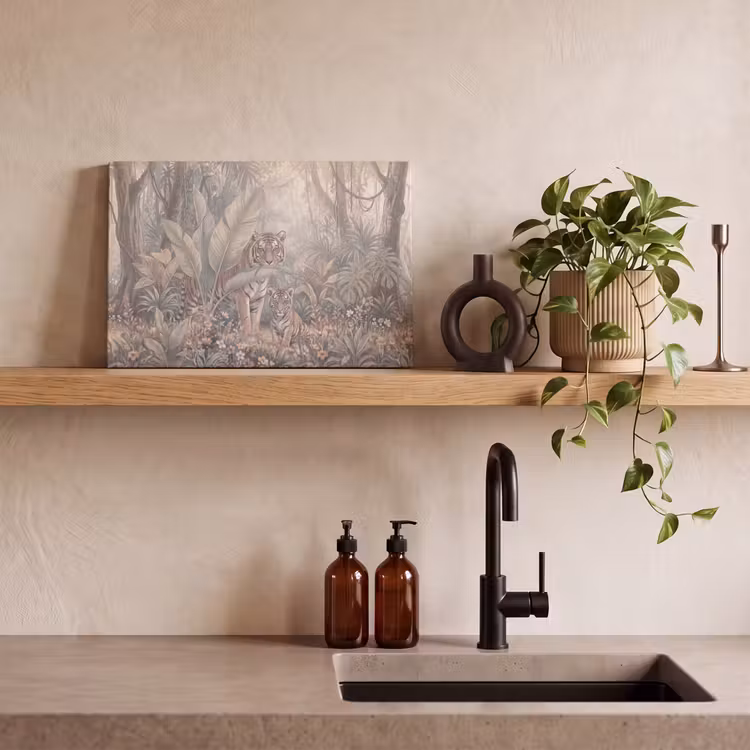 Tijger - Welp - Jungle - Illustratie - Dieren canvas 2cm klein -sfeer3