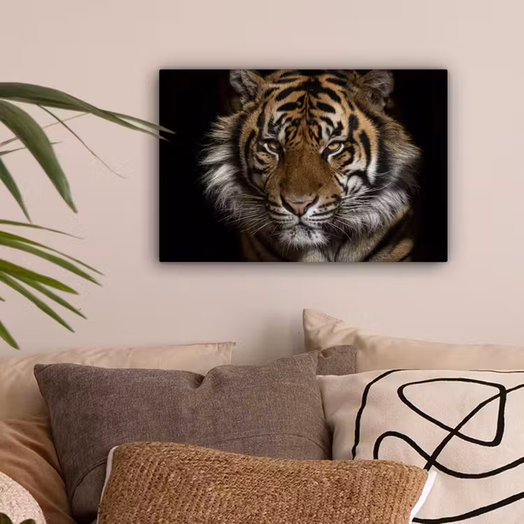 Tijger - Wilde dieren - Portret canvas 2cm klein -sfeer1