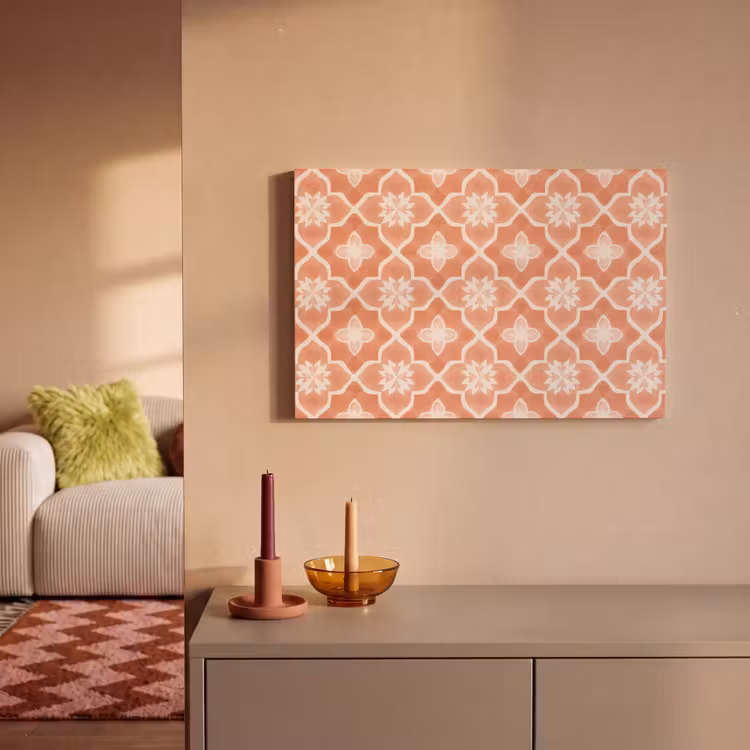 Tegelpatroon - Arabesk - Vintage - Terracotta canvas 2cm klein 34 -sfeer1
