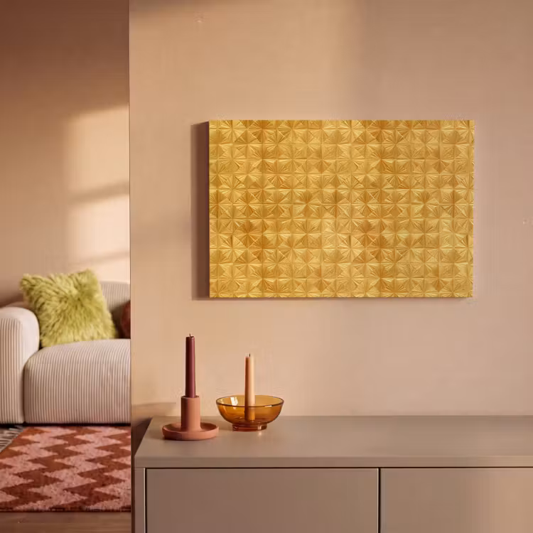 Tegels - Geometrisch - Reliëf - Goud canvas 2cm klein 34 -sfeer1