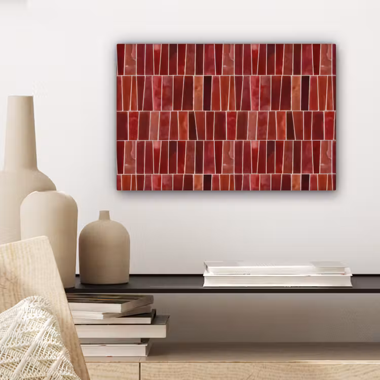 Tegels - Modern - Structuur - Dieprood canvas 2cm klein 34 -sfeer6