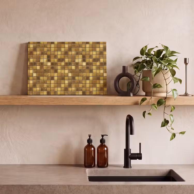 Tegels - Mozaïek - Luxe - Warm Goud canvas 2cm klein 34 -sfeer3