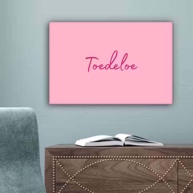 Toedeloe - Pink - Minimalist canvas 2cm klein -sfeer1