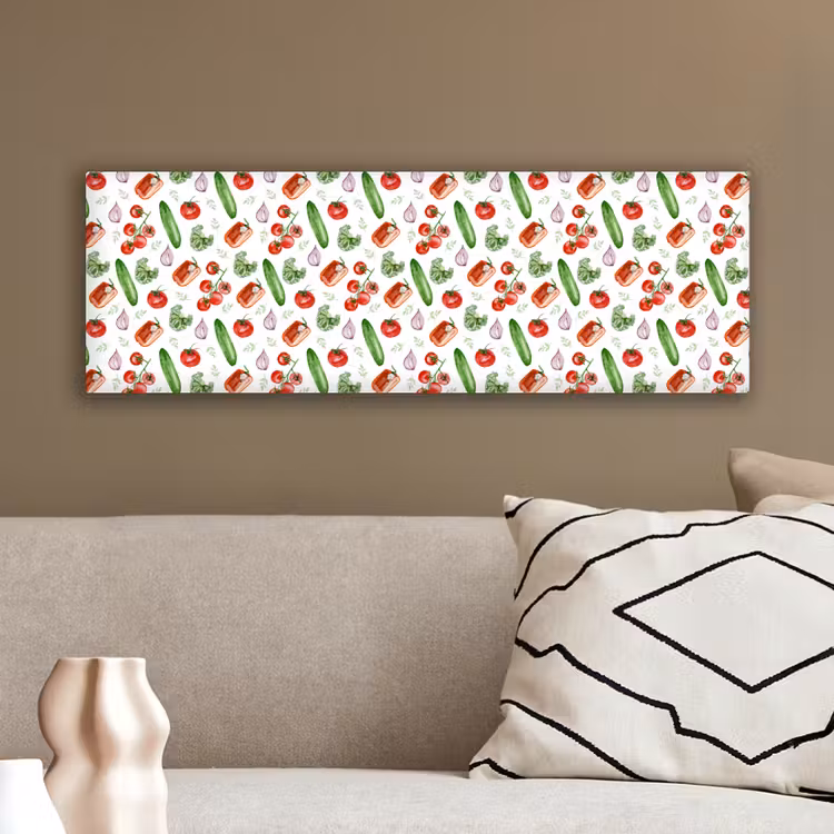 Tomaat - Paprika - Komkommer - Patroon canvas 2cm klein 828 -sfeer3