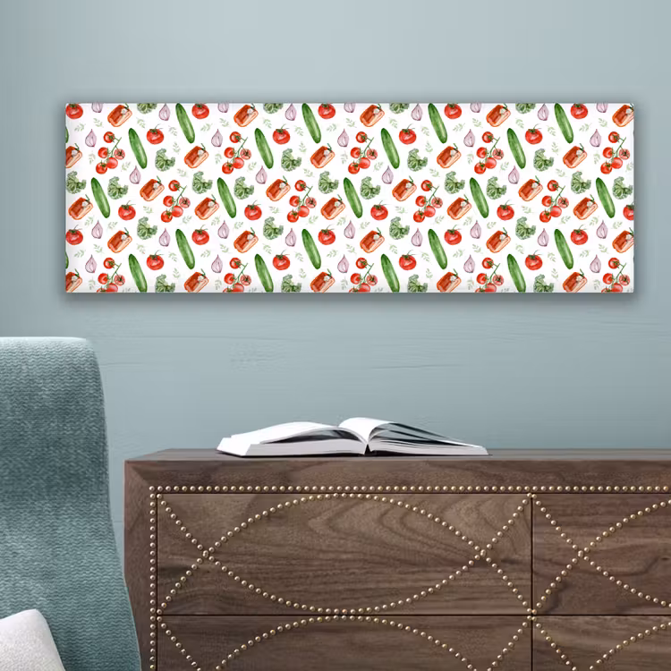 Tomaat - Paprika - Komkommer - Patroon canvas 2cm klein 828 -sfeer4