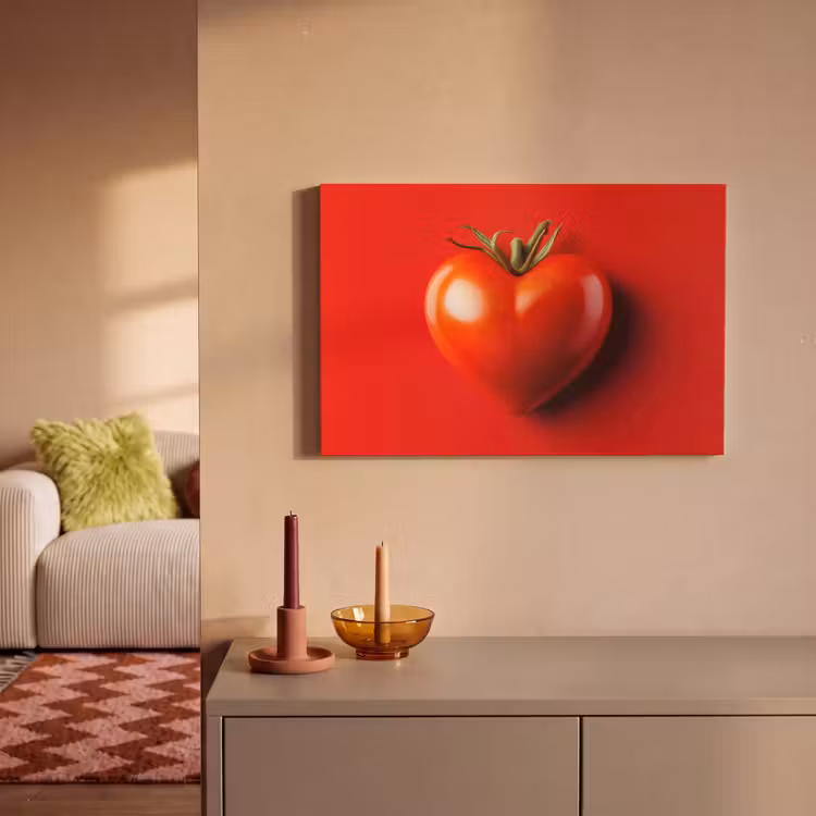Tomaat - Rood - Hart canvas 2cm klein -sfeer1
