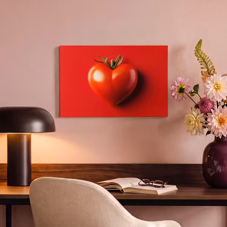 Tomaat - Rood - Hart canvas 2cm klein -sfeer4