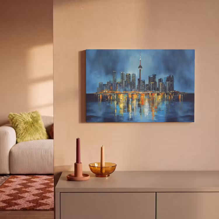 Skyline Toronto - Water - Stadslichten - Toren canvas 2cm klein -sfeer1