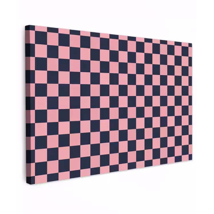Traditioneel - Patroon - Blauw - Roze canvas 2cm klein 34 -z3d