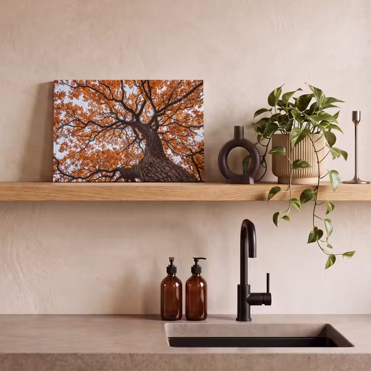 Boom - Bladerdak - Herfst - Oranje - Sfeervol canvas 2cm klein -sfeer3