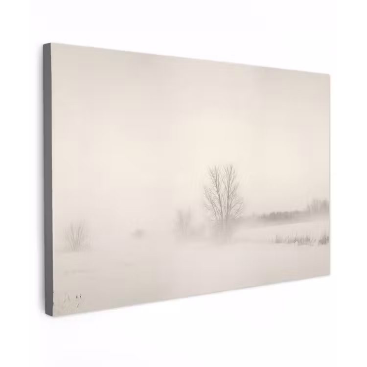 Boom - Mist - Sneeuw - Winter - Minimalistisch canvas 2cm klein -z3d