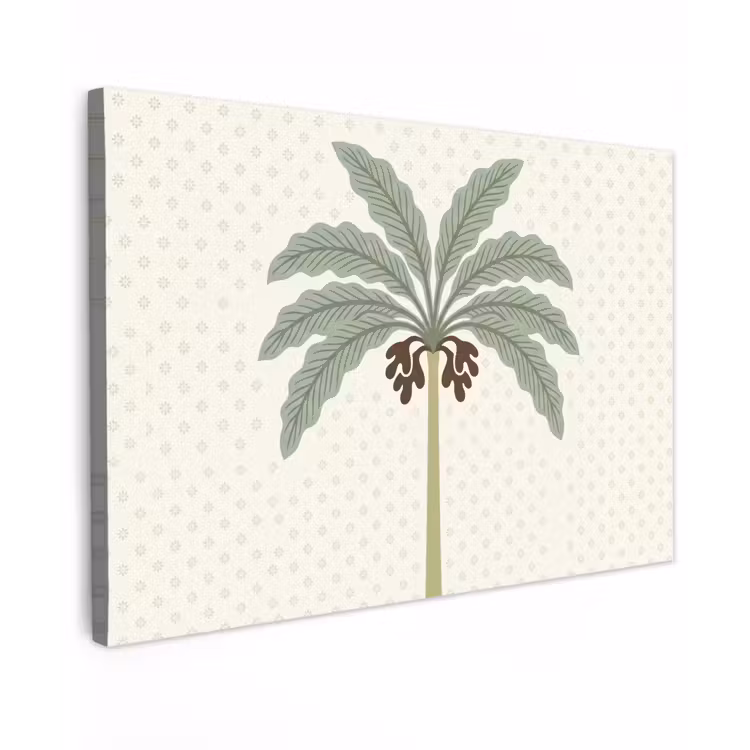 Boom - Bladeren - Groen - Decoratief - Beige canvas 2cm klein -z3d