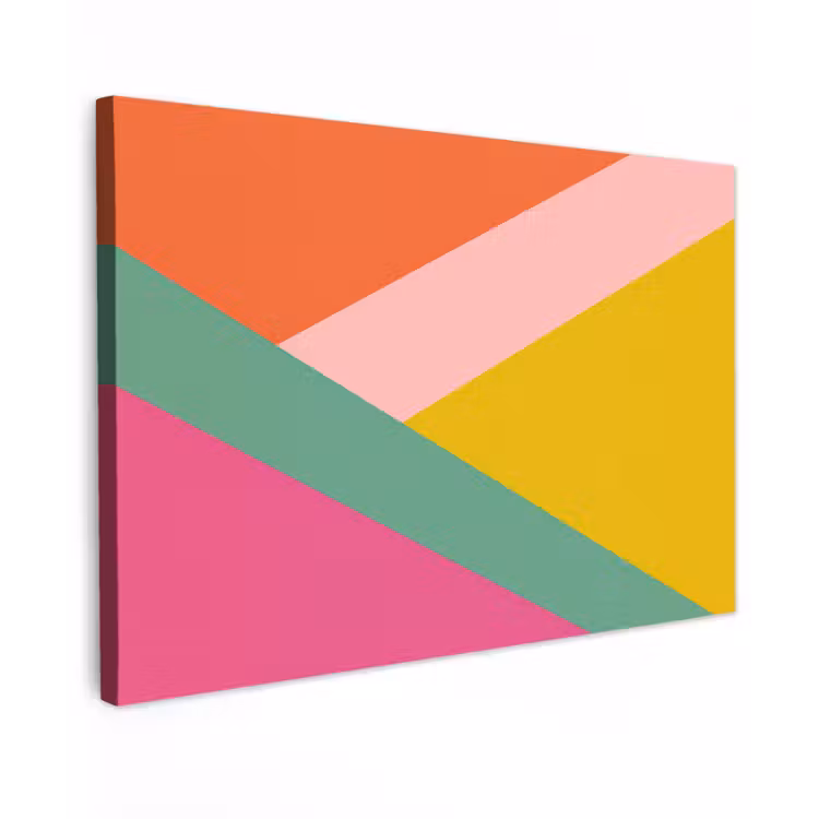 Driehoeken - Kleurrijk - Abstract canvas 2cm klein -z3d