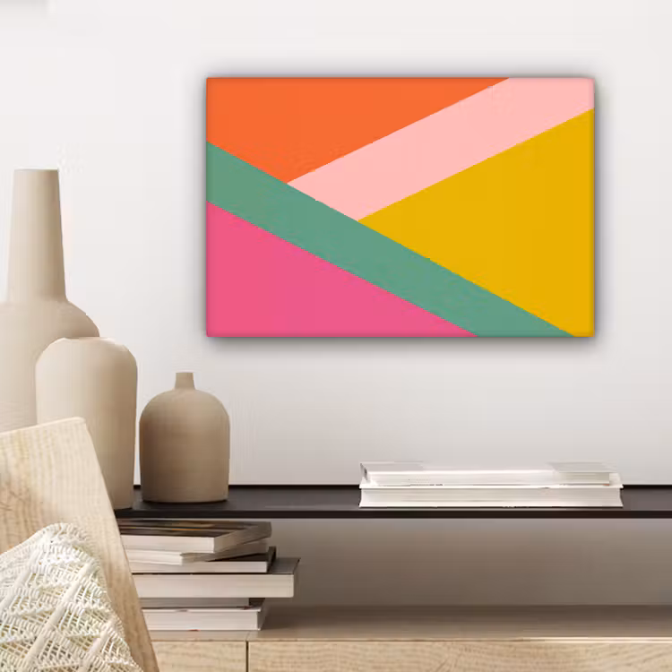 Driehoeken - Kleurrijk - Abstract canvas 2cm klein -sfeer6