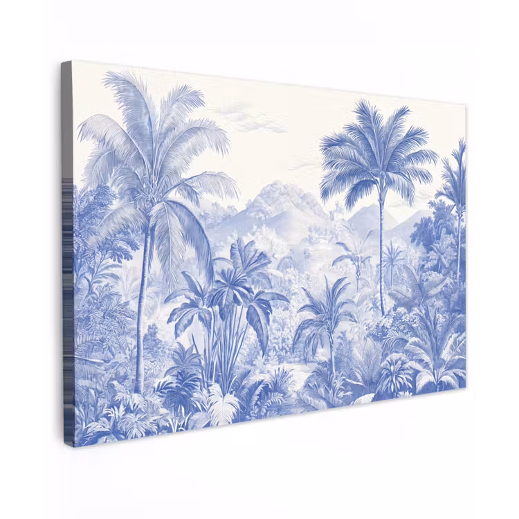 Tropisch - Jungle - Blauw canvas 2cm klein -z3d