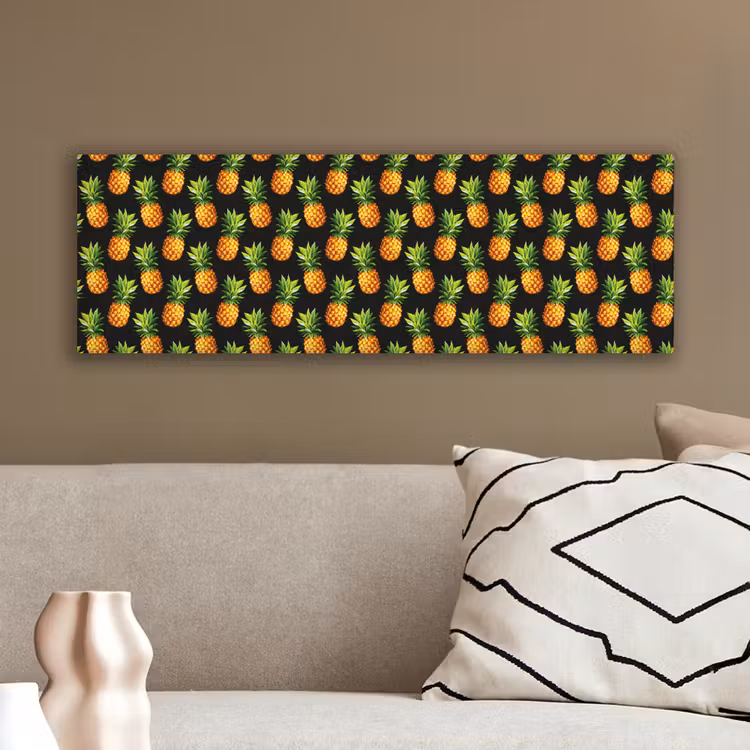 Tropische - Ananas - Zwart canvas 2cm klein 828 -sfeer3