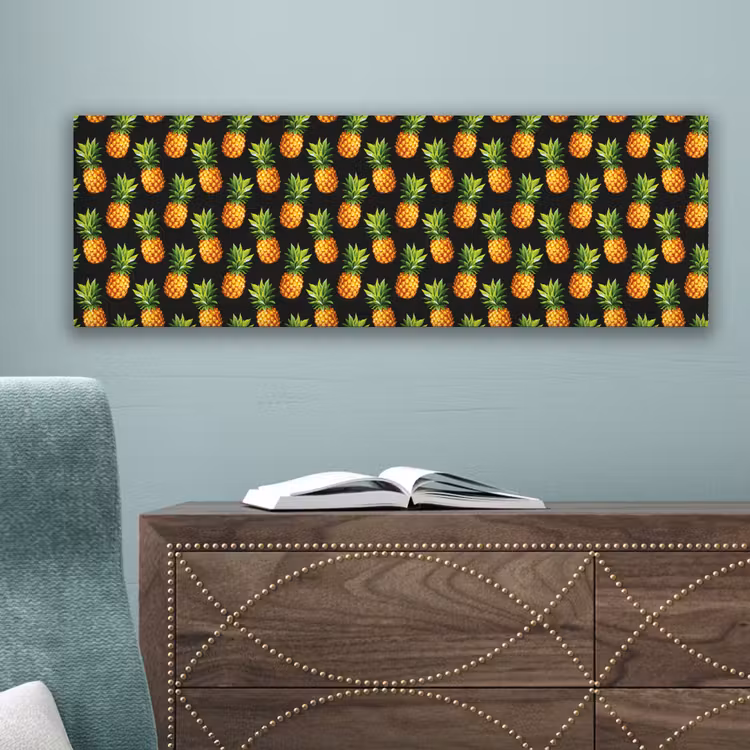 Tropische - Ananas - Zwart canvas 2cm klein 828 -sfeer4