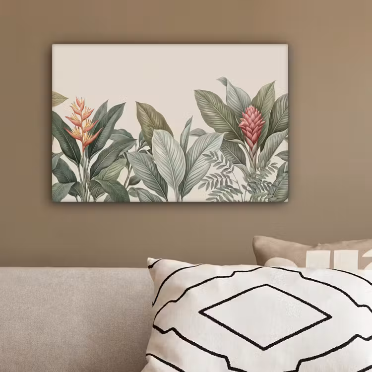 Tropisch - Planten - Modern - Groen canvas 2cm klein -sfeer3