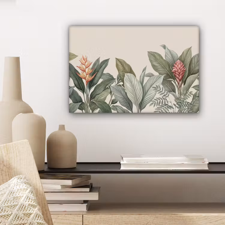 Tropisch - Planten - Modern - Groen canvas 2cm klein -sfeer6