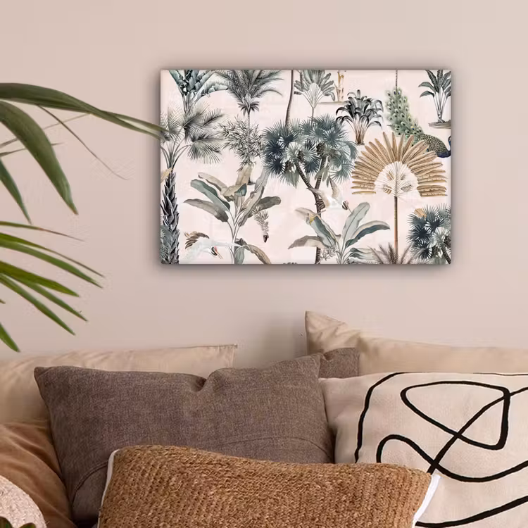 Tropisch - Bomen - Bladeren - Jungle canvas 2cm klein -sfeer1