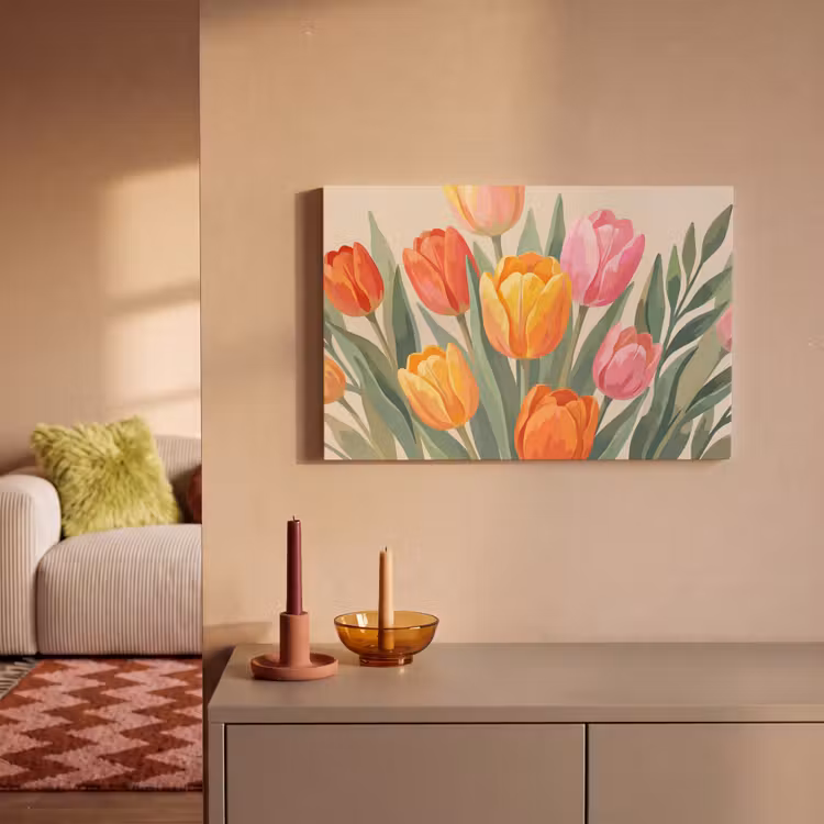 Tulpen - Abstract - Kleurrijk canvas 2cm klein -sfeer1