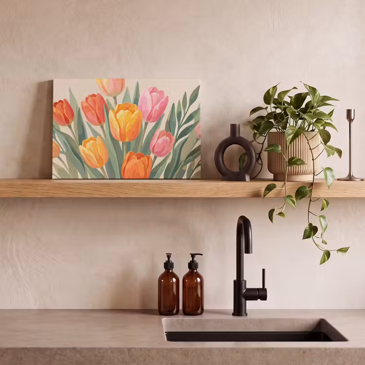 Tulpen - Abstract - Kleurrijk canvas 2cm klein -sfeer3