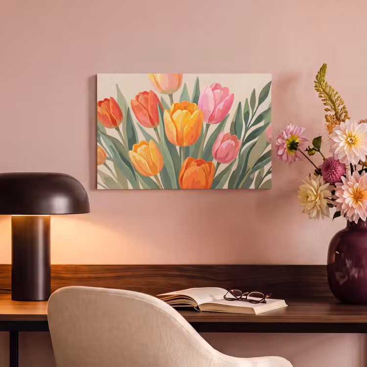 Tulpen - Abstract - Kleurrijk canvas 2cm klein -sfeer4