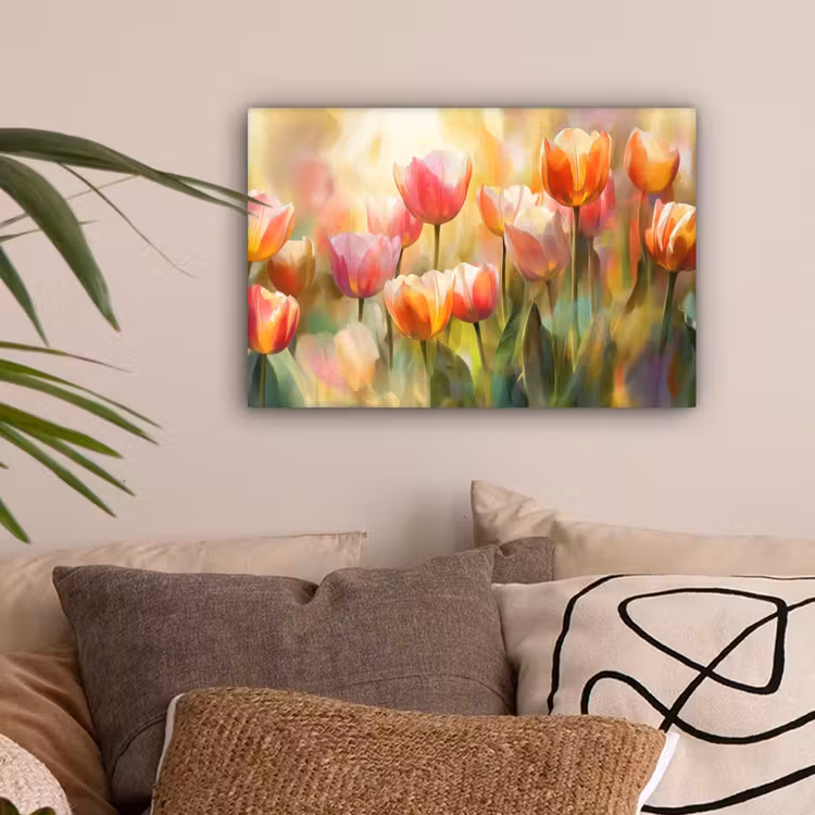 Tulpen - Sprookjesachtig - Kleurrijk canvas 2cm klein -sfeer1