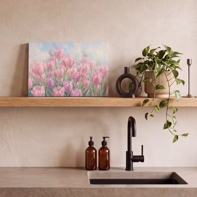 Tulpen - Veld - Lente - Roze canvas 2cm klein -sfeer3