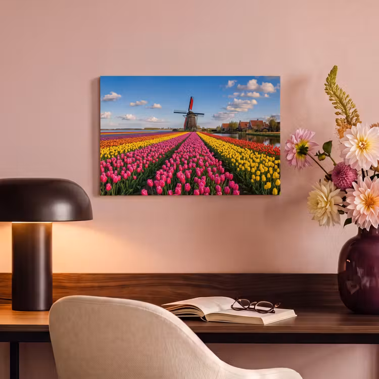 Tulpen - Holland - Molen - Kleurrijk canvas 2cm klein -sfeer4