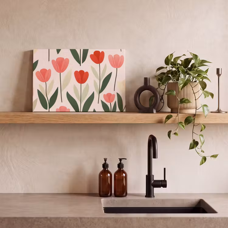 Tulpen - Modern - Roze canvas 2cm klein -sfeer3