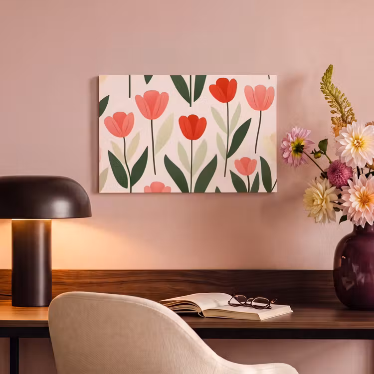 Tulpen - Modern - Roze canvas 2cm klein -sfeer4