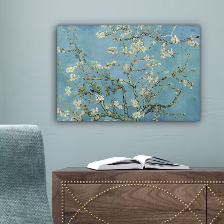 Van Gogh - Amandelbloesem - Oude meesters - Kunst - Vintage canvas 2cm klein -sfeer4