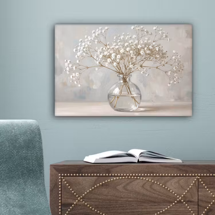 Vaas - Gipskruid - Wit canvas 2cm klein -sfeer4