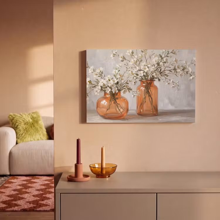 Vazen - Bloemen - Oranje canvas 2cm klein -sfeer1