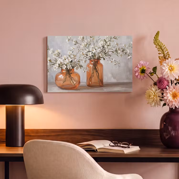Vazen - Bloemen - Oranje canvas 2cm klein -sfeer4